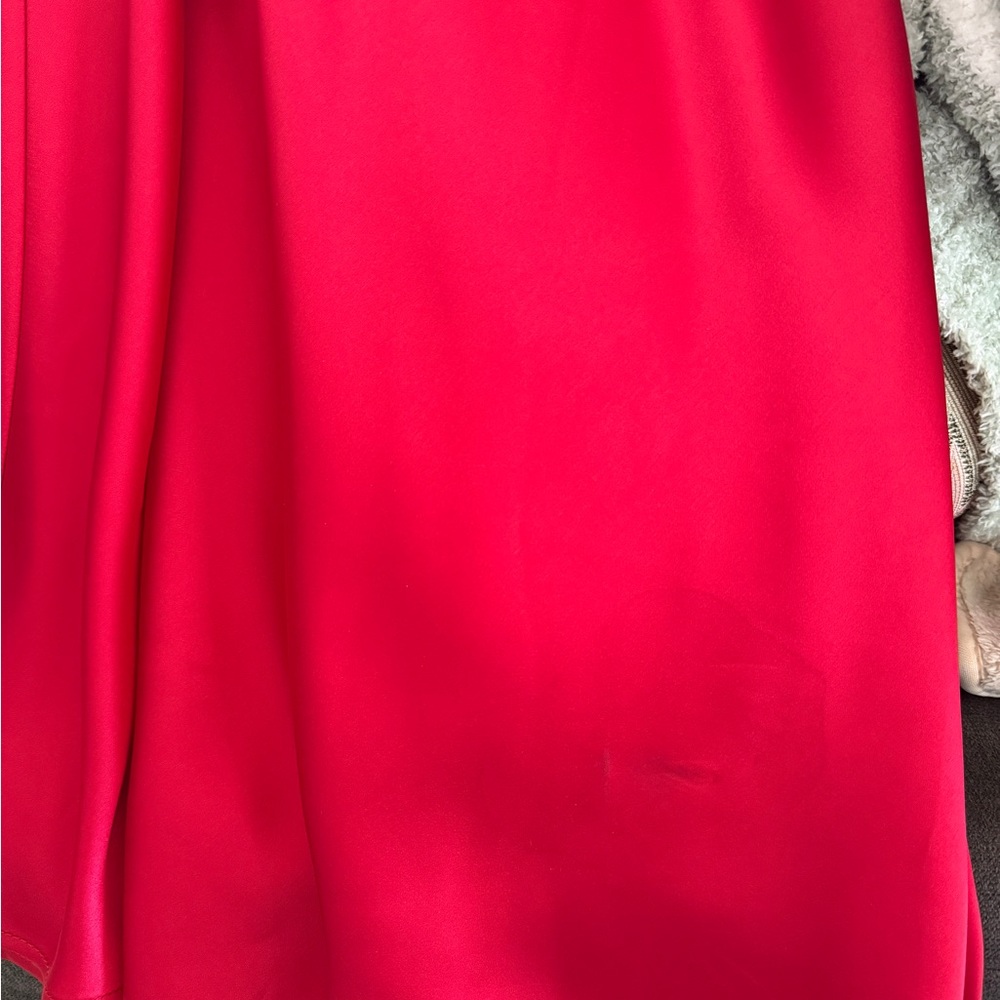 NWT ZARA Satin Effect Midi Dress Bright Red 8372/090 - Picture 7 of 7
